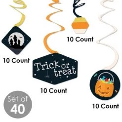 Big Dot of Happiness Trick or Treat - Halloween Party Hanging Decor - Party Decoration Swirls - Set of 40 -Halloween Decorations Sales Store unnamed file 2565