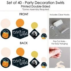 Big Dot of Happiness Trick or Treat - Halloween Party Hanging Decor - Party Decoration Swirls - Set of 40 -Halloween Decorations Sales Store unnamed file 2566
