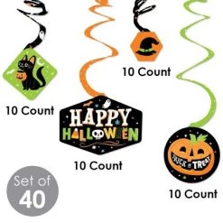 Big Dot of Happiness Jack-O'-Lantern Halloween - Kids Halloween Party Hanging Decor - Party Decoration Swirls - Set of 40 -Halloween Decorations Sales Store unnamed file 2571
