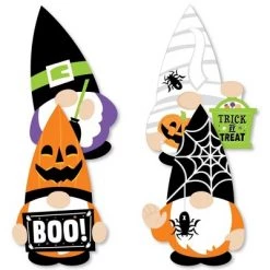 Big Dot of Happiness Halloween Gnomes - Gnome Decorations DIY Spooky Fall Party Essentials - Set of 20