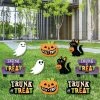 Big Dot of Happiness Trunk or Treat - Cat Pumpkin Trunk Lawn Decorations - Outdoor Halloween Car Parade Party Yard Decorations - 10 Piece