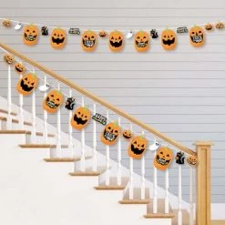 Big Dot of Happiness Jack-O'-Lantern Halloween - Kids Halloween Party DIY Decorations - Clothespin Garland Banner - 44 Pieces