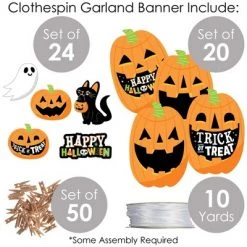 Big Dot of Happiness Jack-O'-Lantern Halloween - Kids Halloween Party DIY Decorations - Clothespin Garland Banner - 44 Pieces -Halloween Decorations Sales Store unnamed file 2617