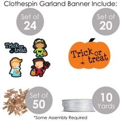 Big Dot of Happiness Trick or Treat - Halloween Party DIY Decorations - Clothespin Garland Banner - 44 Pieces -Halloween Decorations Sales Store unnamed file 2622