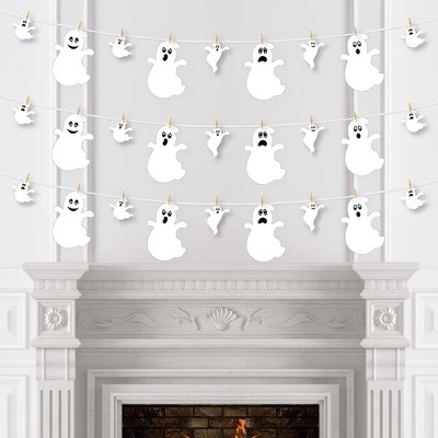 Big Dot of Happiness Spooky Ghost - Halloween Party DIY Decorations - Clothespin Garland Banner - 44 Pieces 2 Big Dot of Happiness Spooky Ghost - Halloween Party DIY Decorations - Clothespin Garland Banner - 44 Pieces - Image 2