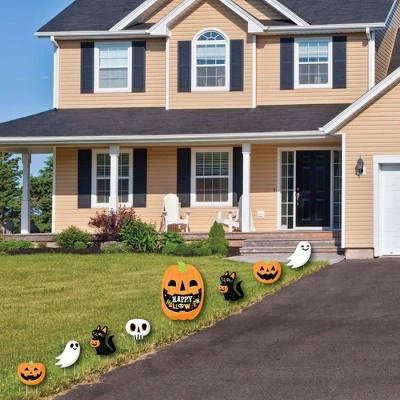 Big Dot of Happiness Jack-O'-Lantern Halloween - Yard Sign and Outdoor Lawn Decorations - Kids Halloween Party Yard Signs - Set of 8 1 Big Dot of Happiness Jack-O'-Lantern Halloween - Yard Sign and Outdoor Lawn Decorations - Kids Halloween Party Yard Signs - Set of 8