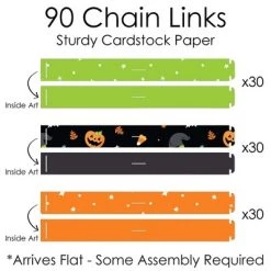 Big Dot of Happiness Jack-O'-Lantern Halloween - 90 Chain Links and 30 Paper Tassels Decor Kit - Kids Halloween Party Paper Chains Garland - 21 feet -Halloween Decorations Sales Store unnamed file 2649