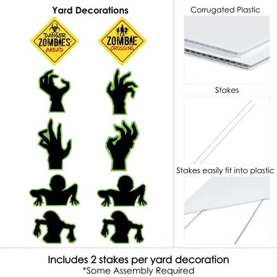 Big Dot of Happiness Zombie Zone - Sign & Zombie Hand Lawn Decorations - Outdoor Halloween or Birthday Zombie Crawl Party Yard Decorations - 10 Piece 4 Big Dot of Happiness Zombie Zone - Sign & Zombie Hand Lawn Decorations - Outdoor Halloween or Birthday Zombie Crawl Party Yard Decorations - 10 Piece - Image 4