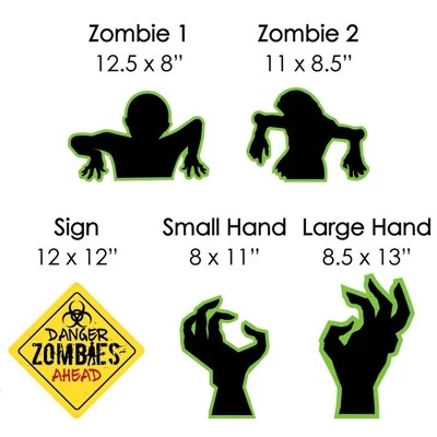 Big Dot of Happiness Zombie Zone - Sign & Zombie Hand Lawn Decorations - Outdoor Halloween or Birthday Zombie Crawl Party Yard Decorations - 10 Piece 5 Big Dot of Happiness Zombie Zone - Sign & Zombie Hand Lawn Decorations - Outdoor Halloween or Birthday Zombie Crawl Party Yard Decorations - 10 Piece - Image 5