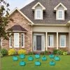 Big Dot of Happiness Teal Pumpkin - Lawn Decorations - Outdoor Halloween Allergy Friendly Trick or Trinket Yard Decorations - 10 Piece