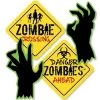 Big Dot of Happiness Zombie Zone - Sign and Zombie Hand Decorations DIY Halloween or Birthday Zombie Crawl Party Essentials - Set of 20