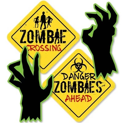 Big Dot of Happiness Zombie Zone - Sign and Zombie Hand Decorations DIY Halloween or Birthday Zombie Crawl Party Essentials - Set of 20 1 Big Dot of Happiness Zombie Zone - Sign and Zombie Hand Decorations DIY Halloween or Birthday Zombie Crawl Party Essentials - Set of 20
