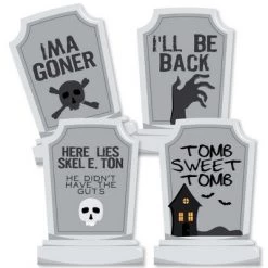 Big Dot of Happiness Graveyard Tombstones - Decorations DIY Halloween Party Essentials - Set of 20