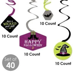 Big Dot of Happiness Happy Halloween - Witch Party Hanging Decor - Party Decoration Swirls - Set of 40 -Halloween Decorations Sales Store unnamed file 2686