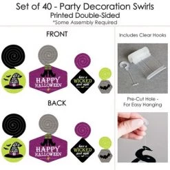 Big Dot of Happiness Happy Halloween - Witch Party Hanging Decor - Party Decoration Swirls - Set of 40 -Halloween Decorations Sales Store unnamed file 2687