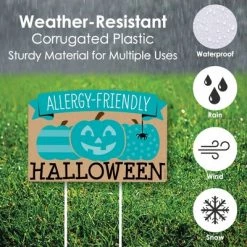 Big Dot of Happiness Teal Pumpkin - Halloween Allergy Friendly Trick or Trinket Yard Sign Lawn Decorations - Happy Halloween Party Yardy Sign -Halloween Decorations Sales Store unnamed file 2692