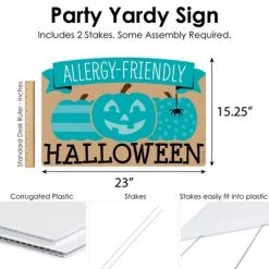 Big Dot of Happiness Teal Pumpkin - Halloween Allergy Friendly Trick or Trinket Yard Sign Lawn Decorations - Happy Halloween Party Yardy Sign -Halloween Decorations Sales Store unnamed file 2693