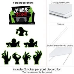 Big Dot of Happiness Zombie Zone - Yard Sign and Outdoor Lawn Decorations - Halloween or Birthday Zombie Crawl Party Yard Signs - Set of 8 -Halloween Decorations Sales Store unnamed file 2698