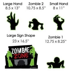 Big Dot of Happiness Zombie Zone - Yard Sign and Outdoor Lawn Decorations - Halloween or Birthday Zombie Crawl Party Yard Signs - Set of 8 -Halloween Decorations Sales Store unnamed file 2699