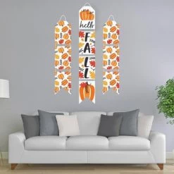 Big Dot of Happiness Fall Pumpkin - Hanging Vertical Paper Door Banners - Halloween or Thanksgiving Party Wall Decoration Kit - Indoor Door Decor