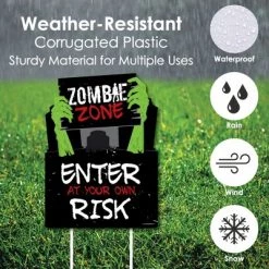 Big Dot of Happiness Zombie Zone - Party Decorations - Halloween or Birthday Zombie Crawl Party Welcome Yard Sign -Halloween Decorations Sales Store unnamed file 2723