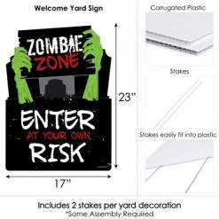 Big Dot of Happiness Zombie Zone - Party Decorations - Halloween or Birthday Zombie Crawl Party Welcome Yard Sign -Halloween Decorations Sales Store unnamed file 2724