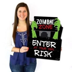 Big Dot of Happiness Zombie Zone - Party Decorations - Halloween or Birthday Zombie Crawl Party Welcome Yard Sign -Halloween Decorations Sales Store unnamed file 2725