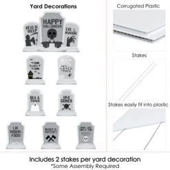 Big Dot of Happiness Graveyard Tombstones - Yard Sign and Outdoor Lawn Decorations - Halloween Party Yard Signs - Set of 8 -Halloween Decorations Sales Store unnamed file 2728