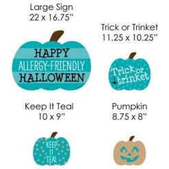 Big Dot of Happiness Teal Pumpkin - Yard Sign and Outdoor Lawn Decorations - Halloween Allergy Friendly Trick or Trinket Yard Signs - Set of 8 -Halloween Decorations Sales Store unnamed file 2734