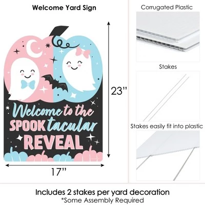 Big Dot of Happiness Boo-y or Ghoul - Party Decorations - Halloween Gender Reveal Party Welcome Yard Sign 6 Big Dot of Happiness Boo-y or Ghoul - Party Decorations - Halloween Gender Reveal Party Welcome Yard Sign - Image 6