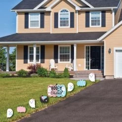 Big Dot of Happiness Boo-y or Ghoul - Yard Sign and Outdoor Lawn Decorations - Halloween Gender Reveal Party Yard Signs - Set of 8