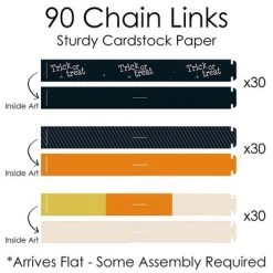 Big Dot of Happiness Trick or Treat - 90 Chain Links and 30 Paper Tassels Decoration Kit - Halloween Party Paper Chains Garland - 21 feet -Halloween Decorations Sales Store unnamed file 2778