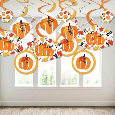 Big Dot of Happiness Fall Pumpkin - Halloween or Thanksgiving Party Hanging Decor - Party Decoration Swirls - Set of 40 2 Big Dot of Happiness Fall Pumpkin - Halloween or Thanksgiving Party Hanging Decor - Party Decoration Swirls - Set of 40 - Image 2