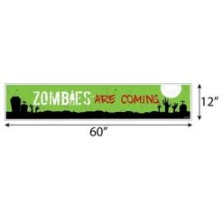 Big Dot of Happiness Zombie Zone - Halloween Zombie Crawl Party Decorations Party Banner