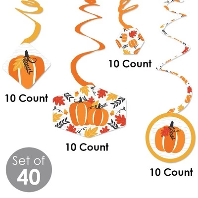 Big Dot of Happiness Fall Pumpkin - Halloween or Thanksgiving Party Hanging Decor - Party Decoration Swirls - Set of 40 3 Big Dot of Happiness Fall Pumpkin - Halloween or Thanksgiving Party Hanging Decor - Party Decoration Swirls - Set of 40 - Image 3