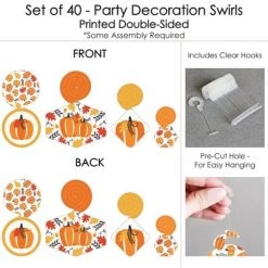Big Dot of Happiness Fall Pumpkin - Halloween or Thanksgiving Party Hanging Decor - Party Decoration Swirls - Set of 40 9 Big Dot of Happiness Fall Pumpkin - Halloween or Thanksgiving Party Hanging Decor - Party Decoration Swirls - Set of 40 -Halloween Decorations Sales Store unnamed file 280