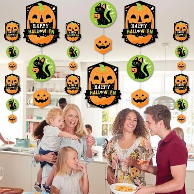 Big Dot of Happiness Jack-O'-Lantern Halloween - Kids Halloween Party DIY Backdrop - Hanging Vertical Decorations - 30 Pieces 2 Big Dot of Happiness Jack-O'-Lantern Halloween - Kids Halloween Party DIY Backdrop - Hanging Vertical Decorations - 30 Pieces - Image 2