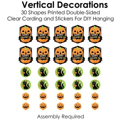 Big Dot of Happiness Jack-O'-Lantern Halloween - Kids Halloween Party DIY Backdrop - Hanging Vertical Decorations - 30 Pieces 3 Big Dot of Happiness Jack-O'-Lantern Halloween - Kids Halloween Party DIY Backdrop - Hanging Vertical Decorations - 30 Pieces - Image 3