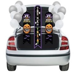Big Dot of Happiness Trunk or Treat - Hanging Vertical Paper Door Banners - Halloween Car Parade Party Wall Decoration Kit - Indoor Door Decor
