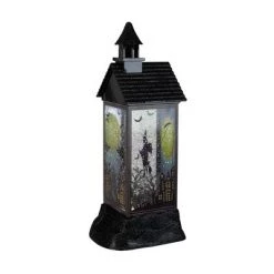 Kurt S. Adler 12" Battery Operated Halloween LED Witch House With Glitter