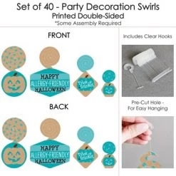 Big Dot of Happiness Teal Pumpkin - Halloween Allergy Friendly Trick or Trinket Hanging Decor - Party Decoration Swirls - Set of 40 9 Big Dot of Happiness Teal Pumpkin - Halloween Allergy Friendly Trick or Trinket Hanging Decor - Party Decoration Swirls - Set of 40 -Halloween Decorations Sales Store unnamed file 2850