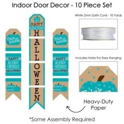 Big Dot of Happiness Teal Pumpkin - Hanging Vertical Paper Banners - Halloween Allergy Friendly Trick or Trinket Wall Decor Kit - Indoor Door Decor -Halloween Decorations Sales Store unnamed file 2862