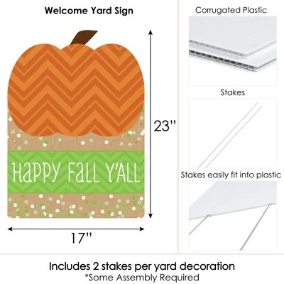 Big Dot of Happiness Pumpkin Patch - Party Decorations - Fall, Halloween or Thanksgiving Welcome Yard Sign 6 Big Dot of Happiness Pumpkin Patch - Party Decorations - Fall, Halloween or Thanksgiving Welcome Yard Sign - Image 6