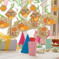 Big Dot of Happiness Pumpkin Patch - Fall, Halloween or Thanksgiving Party Hanging Decor - Party Decoration Swirls - Set of 40