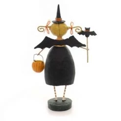 Lori Mitchell 8.25" Batty Betty Witch Bats Pumpkin Halloween - Decorative Figurines