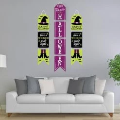 Big Dot of Happiness Happy Halloween - Hanging Vertical Paper Door Banners - Witch Party Wall Decoration Kit - Indoor Door Decor