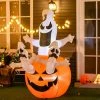 HOMCOM 6' Outdoor Inflatable Halloween Decoration - Jack-O-Lantern with Ghosts