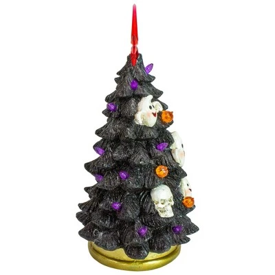 Northlight 12" Black LED Lighted Skull and Ghost Halloween Tree 3 Northlight 12" Black LED Lighted Skull and Ghost Halloween Tree - Image 3