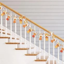 Big Dot of Happiness Fall Pumpkin - 90 Chain Links & 30 Paper Tassels Decoration Kit - Halloween or Thanksgiving Party Paper Chains Garland - 21 feet