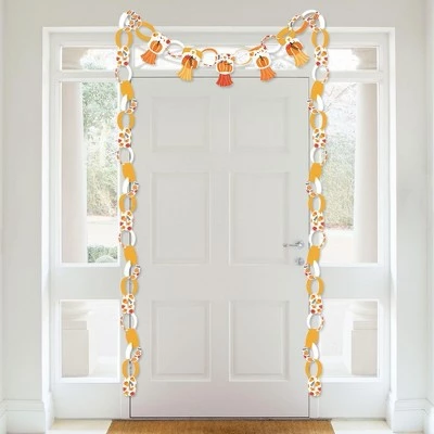 Big Dot of Happiness Fall Pumpkin - 90 Chain Links & 30 Paper Tassels Decoration Kit - Halloween or Thanksgiving Party Paper Chains Garland - 21 feet 2 Big Dot of Happiness Fall Pumpkin - 90 Chain Links & 30 Paper Tassels Decoration Kit - Halloween or Thanksgiving Party Paper Chains Garland - 21 feet - Image 2